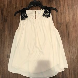 Black lace detailed tank top